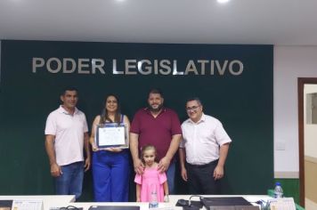 Foto - Time de Futsal Feminino de Albertina Recebe Honraria na Câmara Municipal