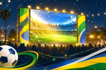 Albertina entra em clima de Copa com transmissão dos jogos do Brasil na Praça Central