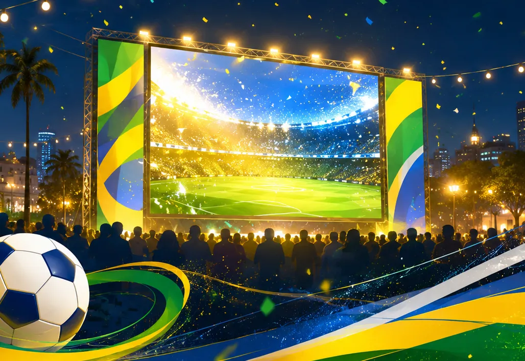 Albertina entra em clima de Copa com transmissão dos jogos do Brasil na Praça Central