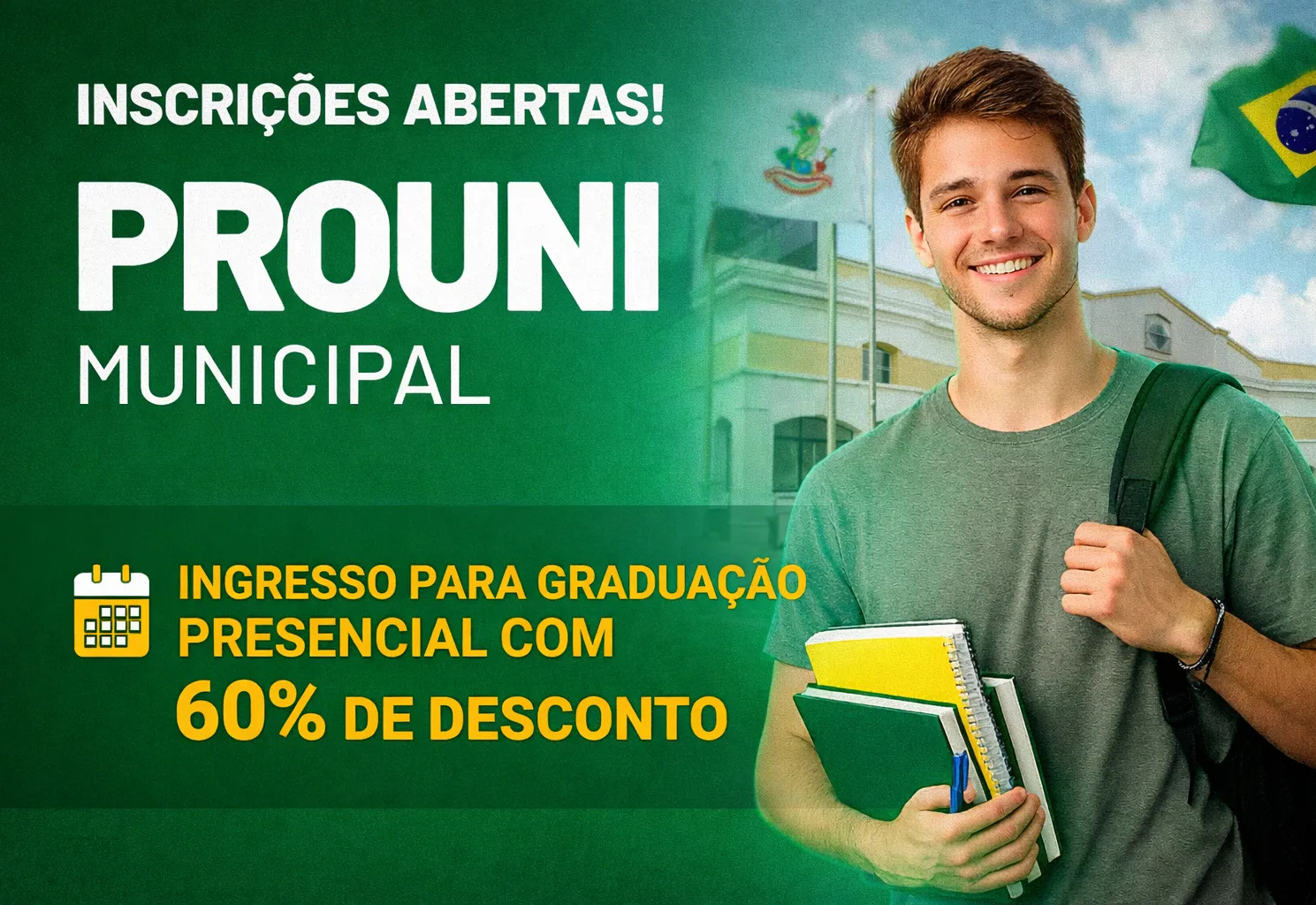 ProUni Municipal abre inscrições e garante 60% de desconto para graduação presencial