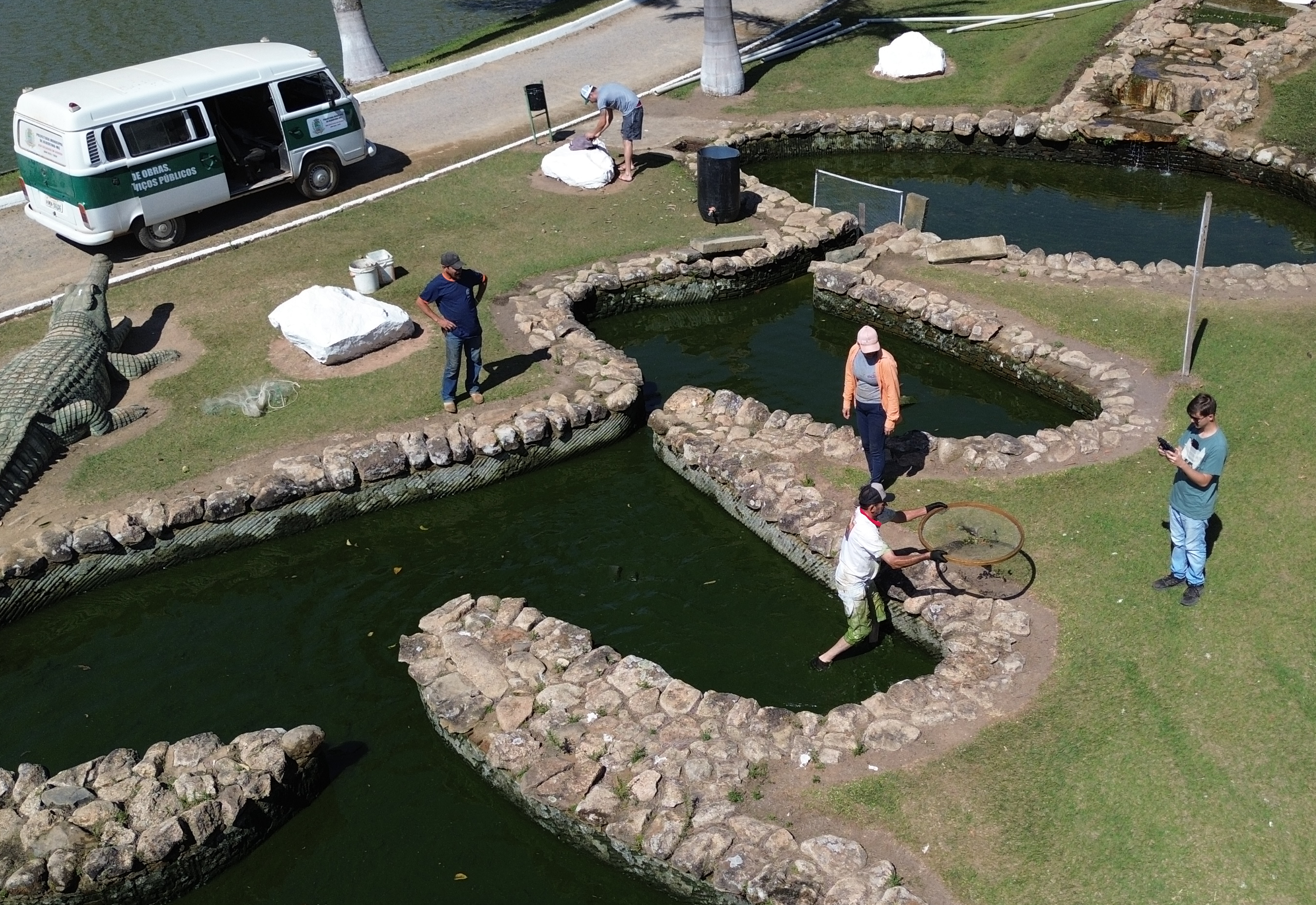Limpeza do Aquário do Parque do Lago começa para renovar a experiência dos visitantes