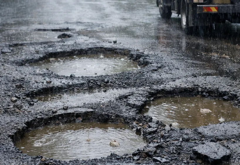 Operação Tapa-Buraco é suspensa temporariamente devido às chuvas em Albertina