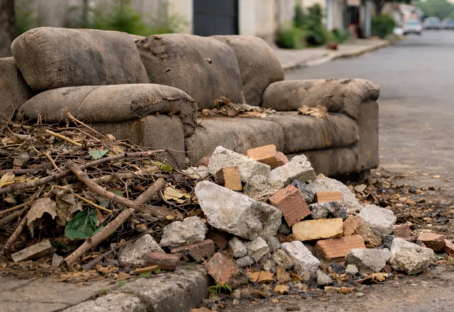 Cidade limpa tem regra: galhos e entulho, só no dia certo